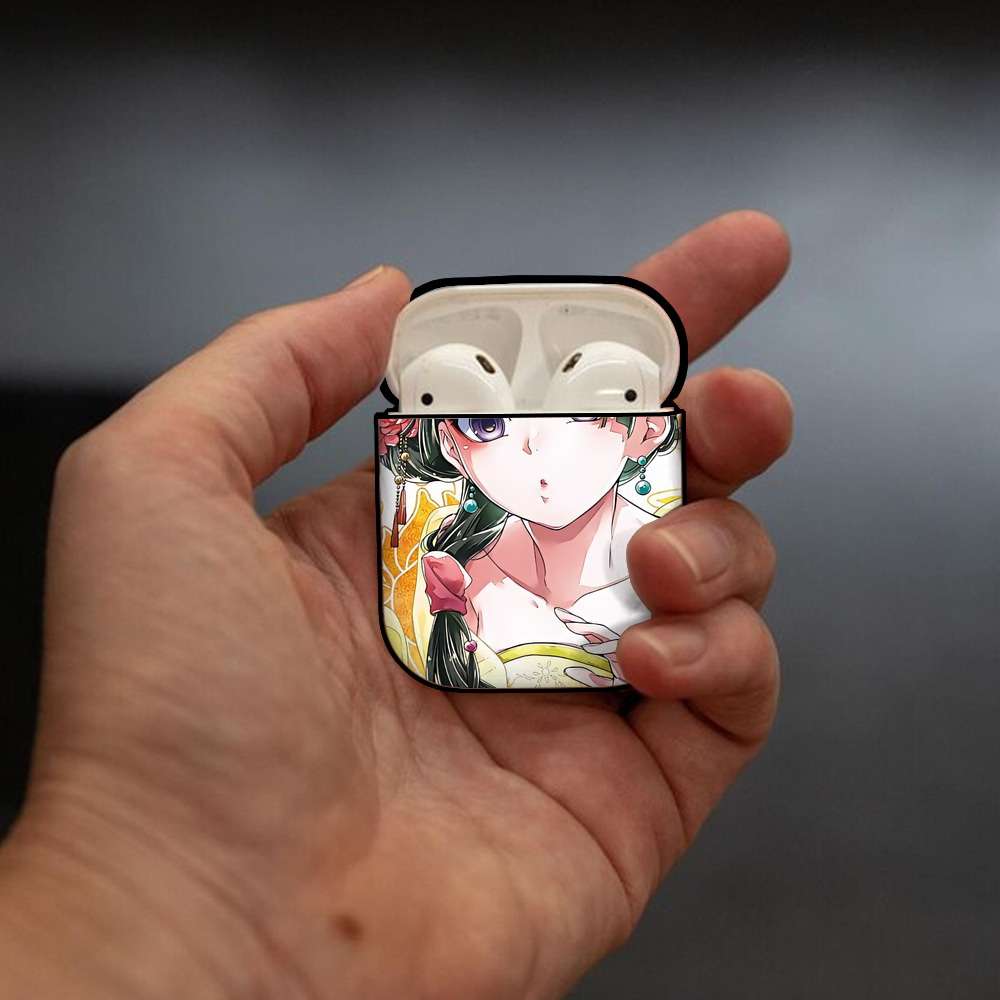 薬屋のひとりごと The Apothecary Diaries AirPods 第2世代保護ケース ハードシェル ブラック 耐衝撃・防指紋・カラビナ付き