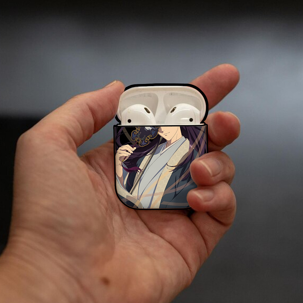 薬屋のひとりごと The Apothecary Diaries AirPods 第2世代保護ケース ハードシェル ブラック 耐衝撃・防指紋・カラビナ付き