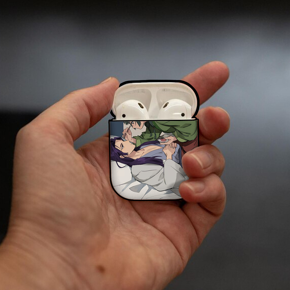 薬屋のひとりごと The Apothecary Diaries AirPods 第2世代保護ケース ハードシェル ブラック 耐衝撃・防指紋・カラビナ付き