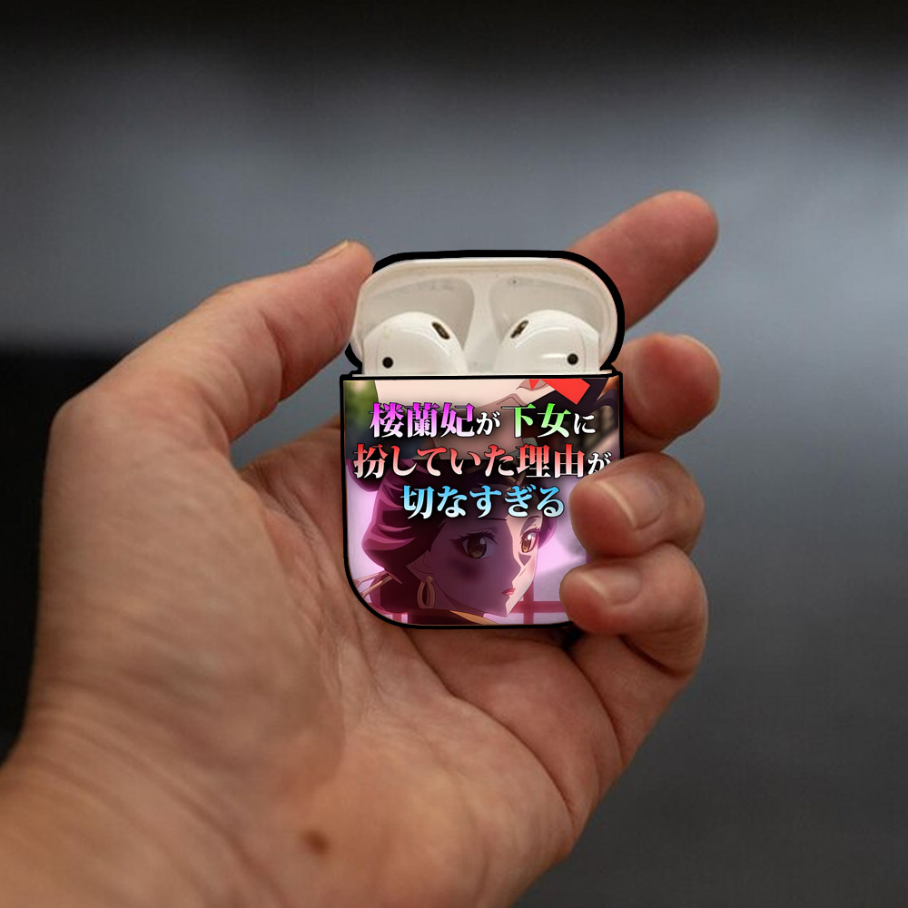 薬屋のひとりごと The Apothecary Diaries AirPods 第2世代保護ケース ハードシェル ブラック 耐衝撃・防指紋・カラビナ付き
