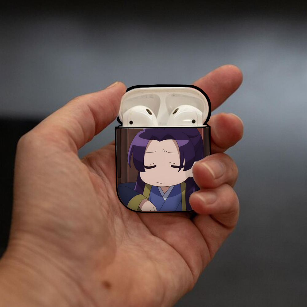 薬屋のひとりごと The Apothecary Diaries AirPods 第2世代保護ケース ハードシェル ブラック 耐衝撃・防指紋・カラビナ付き