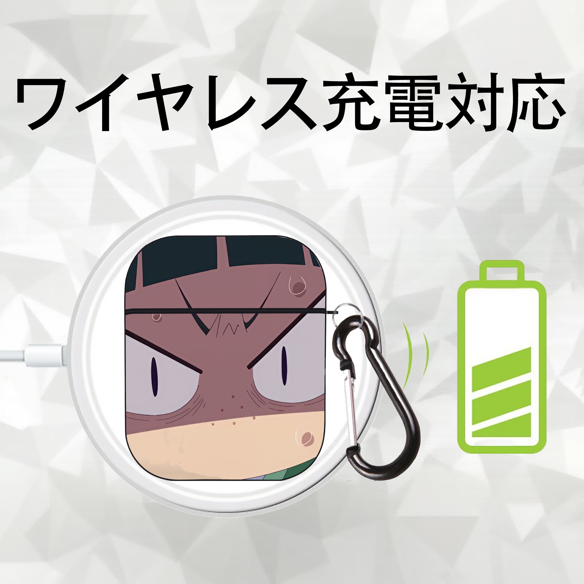薬屋のひとりごと The Apothecary Diaries AirPods 第2世代保護ケース ハードシェル ブラック 耐衝撃・防指紋・カラビナ付き