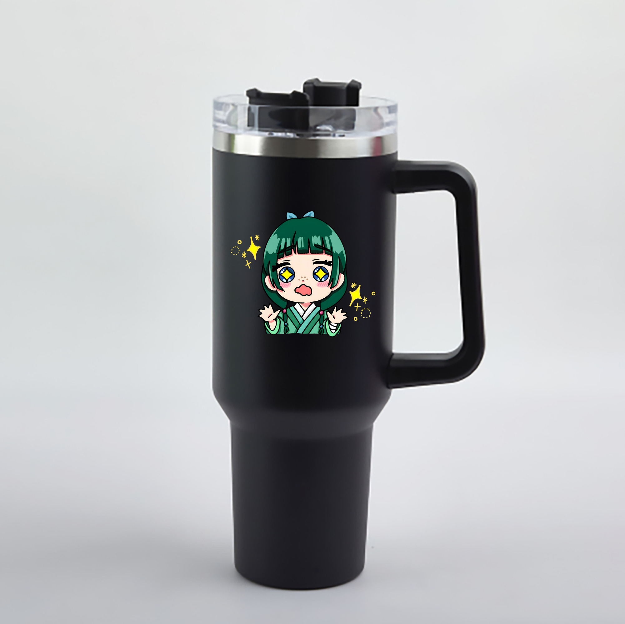 （画像用） 薬屋のひとりごと The Apothecary Diaries 1200mL車用タンブラー - クリスタルステッカー（プラスチックストロー付き）