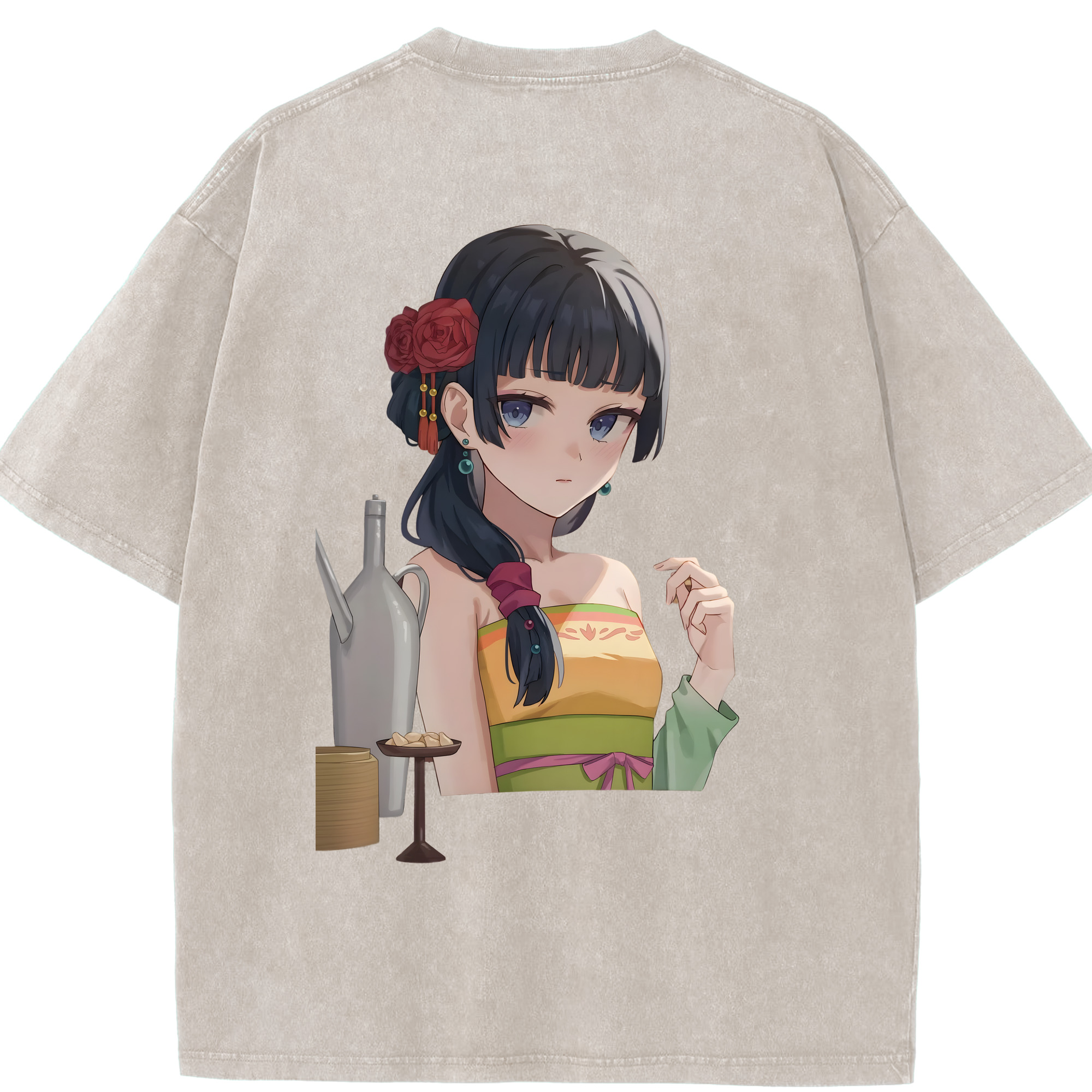 （画像用） 薬屋のひとりごと The Apothecary Diaries 綿100% ヴィンテージ風 半袖Tシャツ（背面プリント）