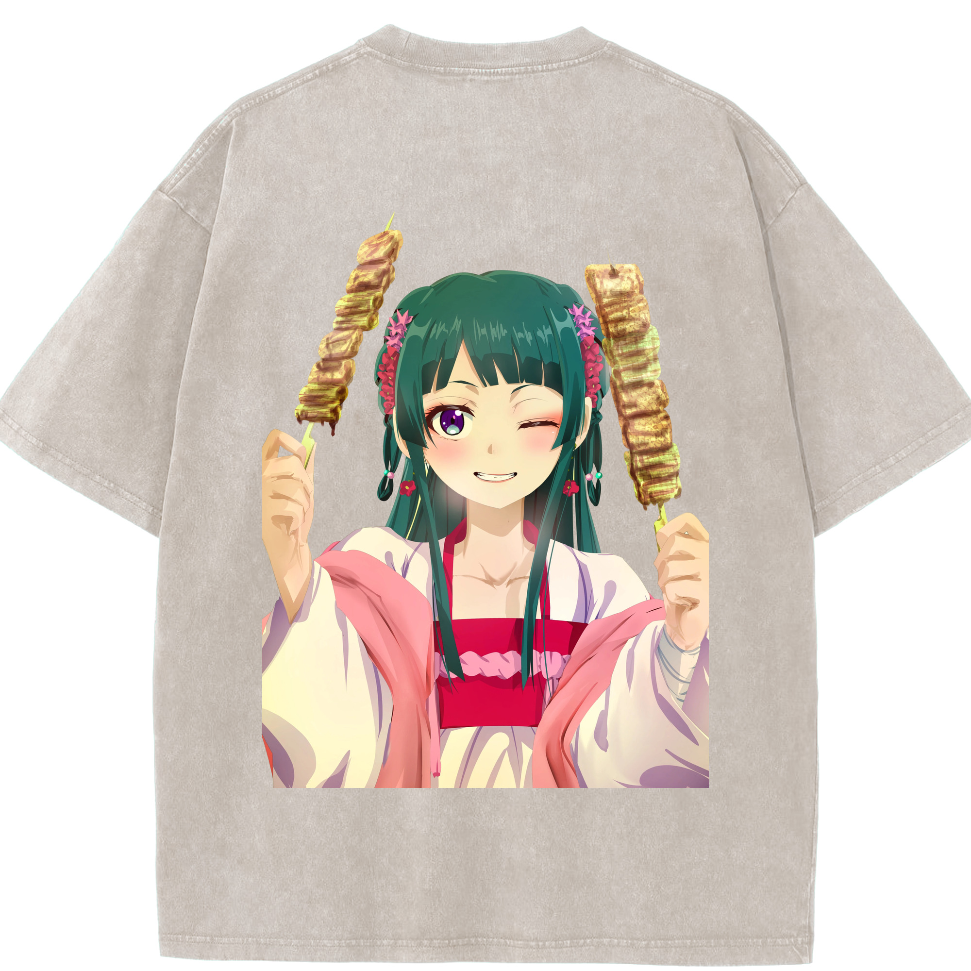 （画像用） 薬屋のひとりごと The Apothecary Diaries 綿100% ヴィンテージ風 半袖Tシャツ（背面プリント）