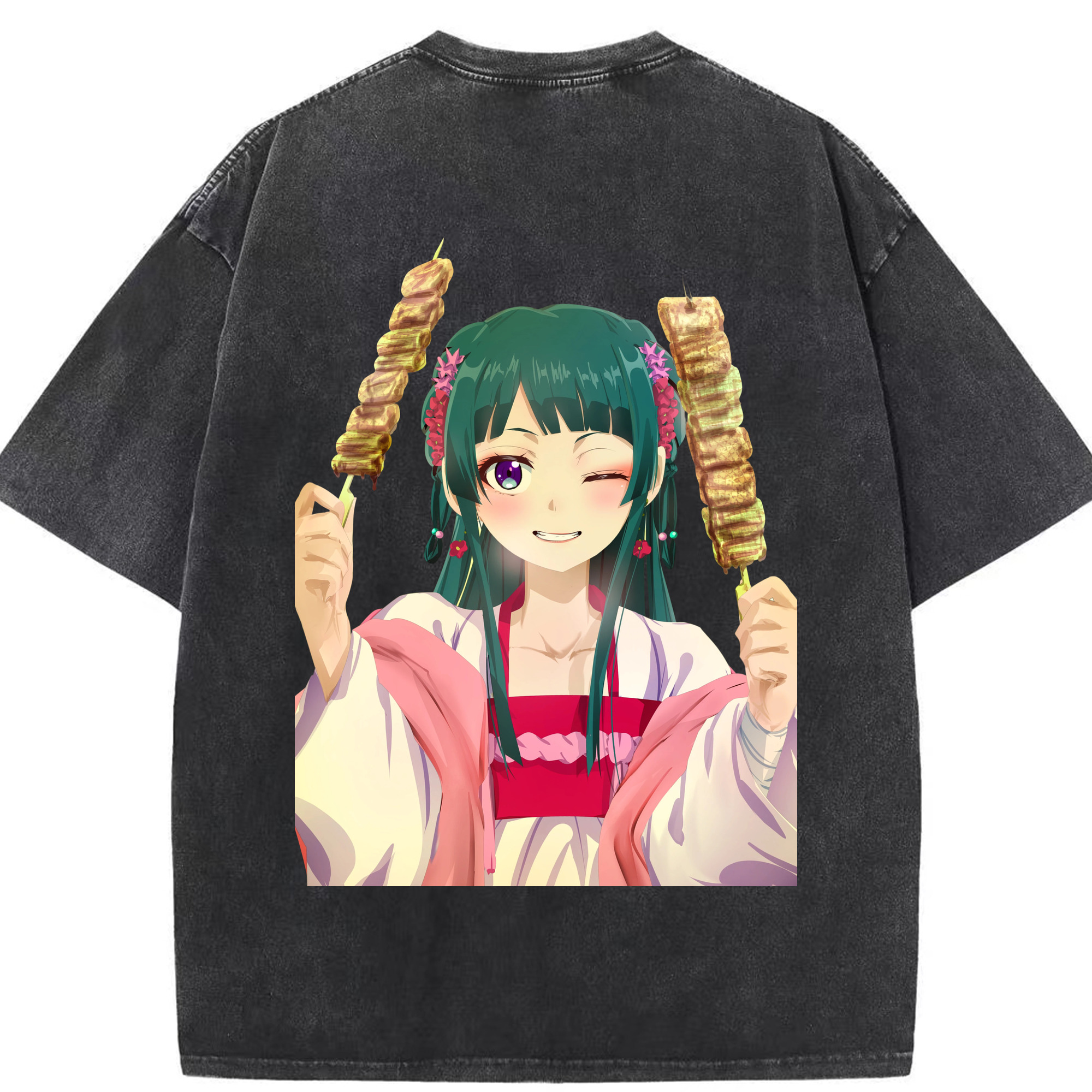 （画像用） 薬屋のひとりごと The Apothecary Diaries 綿100% ヴィンテージ風 半袖Tシャツ（背面プリント）