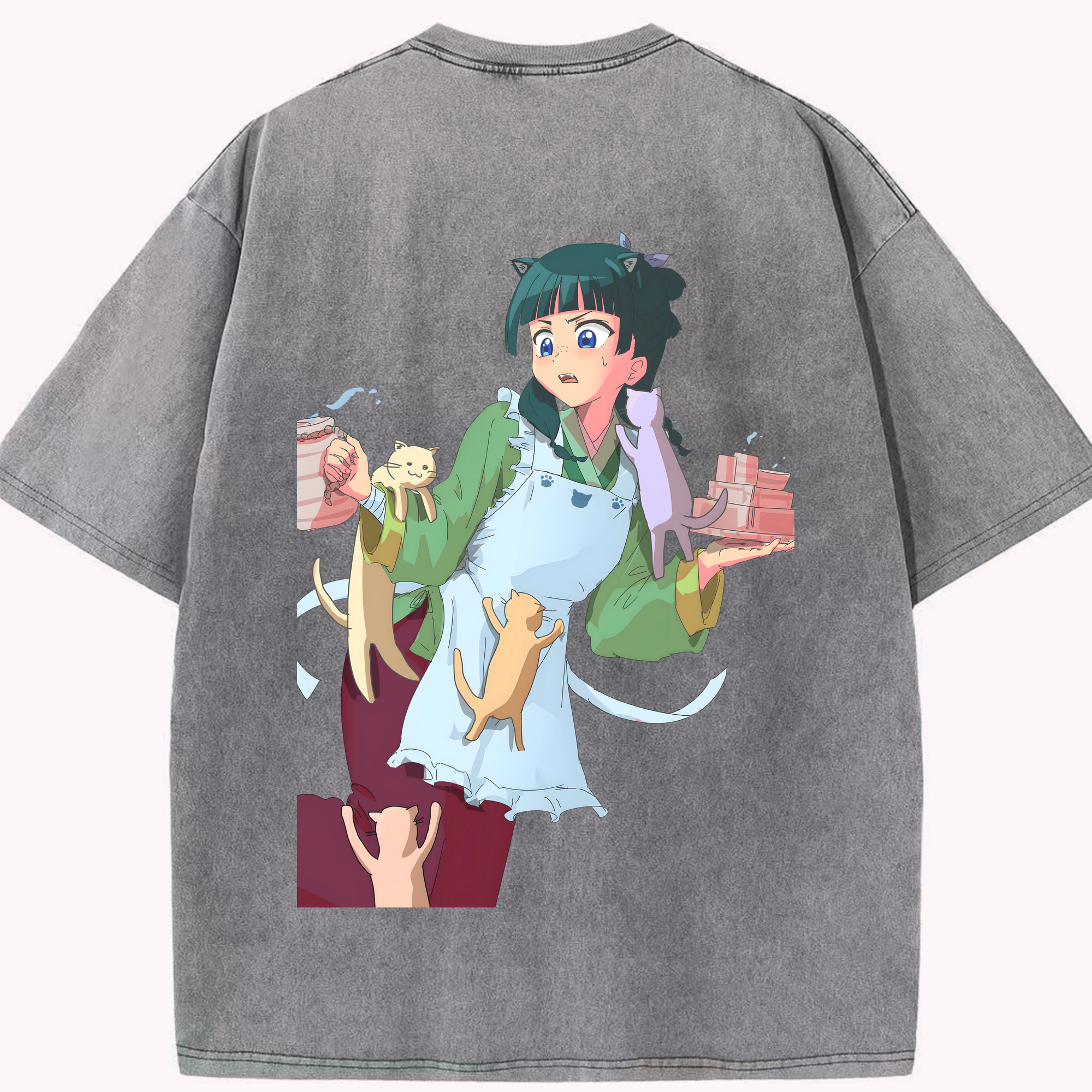 （画像用） 薬屋のひとりごと The Apothecary Diaries 綿100% ヴィンテージ風 半袖Tシャツ（背面プリント）