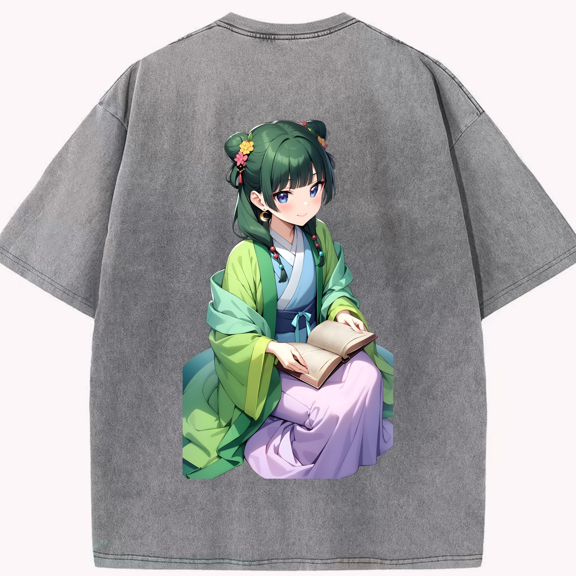 （画像用） 薬屋のひとりごと The Apothecary Diaries 綿100% ヴィンテージ風 半袖Tシャツ（背面プリント）