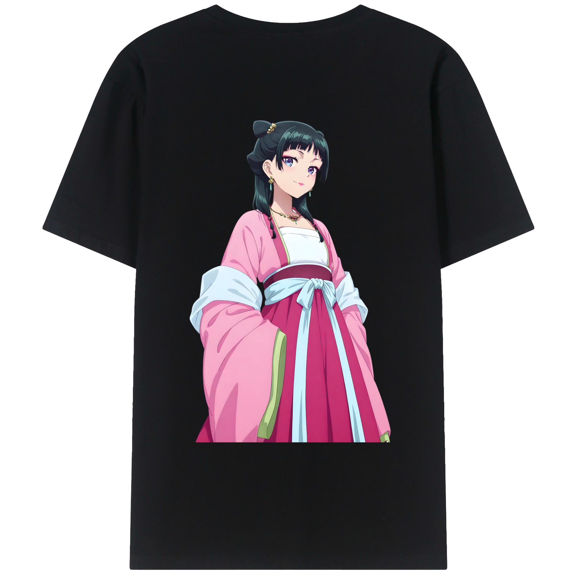 （画像用） 薬屋のひとりごと The Apothecary Diaries 綿100％ メンズ半袖Tシャツ（バックプリント） 通気性