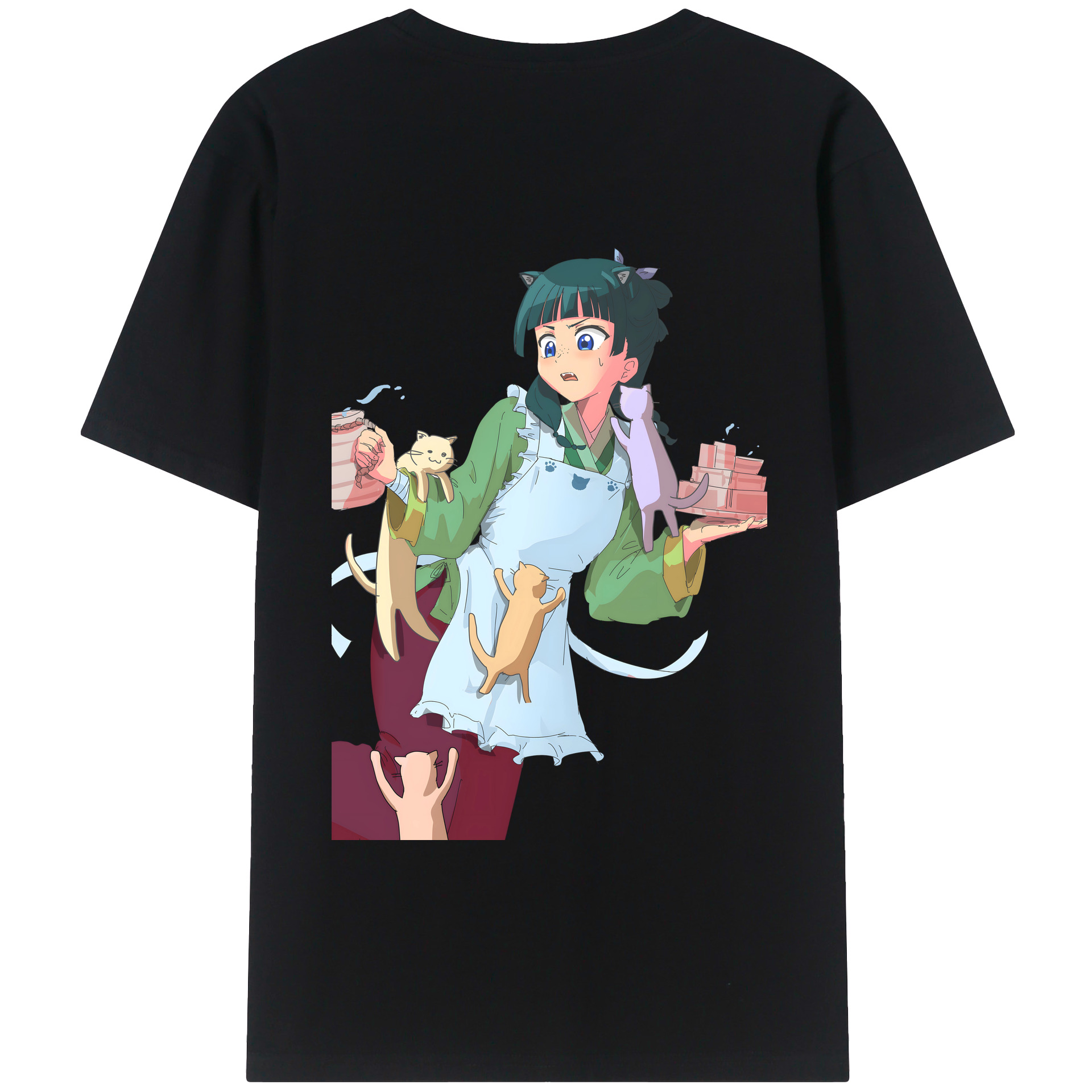 （画像用） 薬屋のひとりごと The Apothecary Diaries 綿100％ メンズ半袖Tシャツ（バックプリント） 通気性