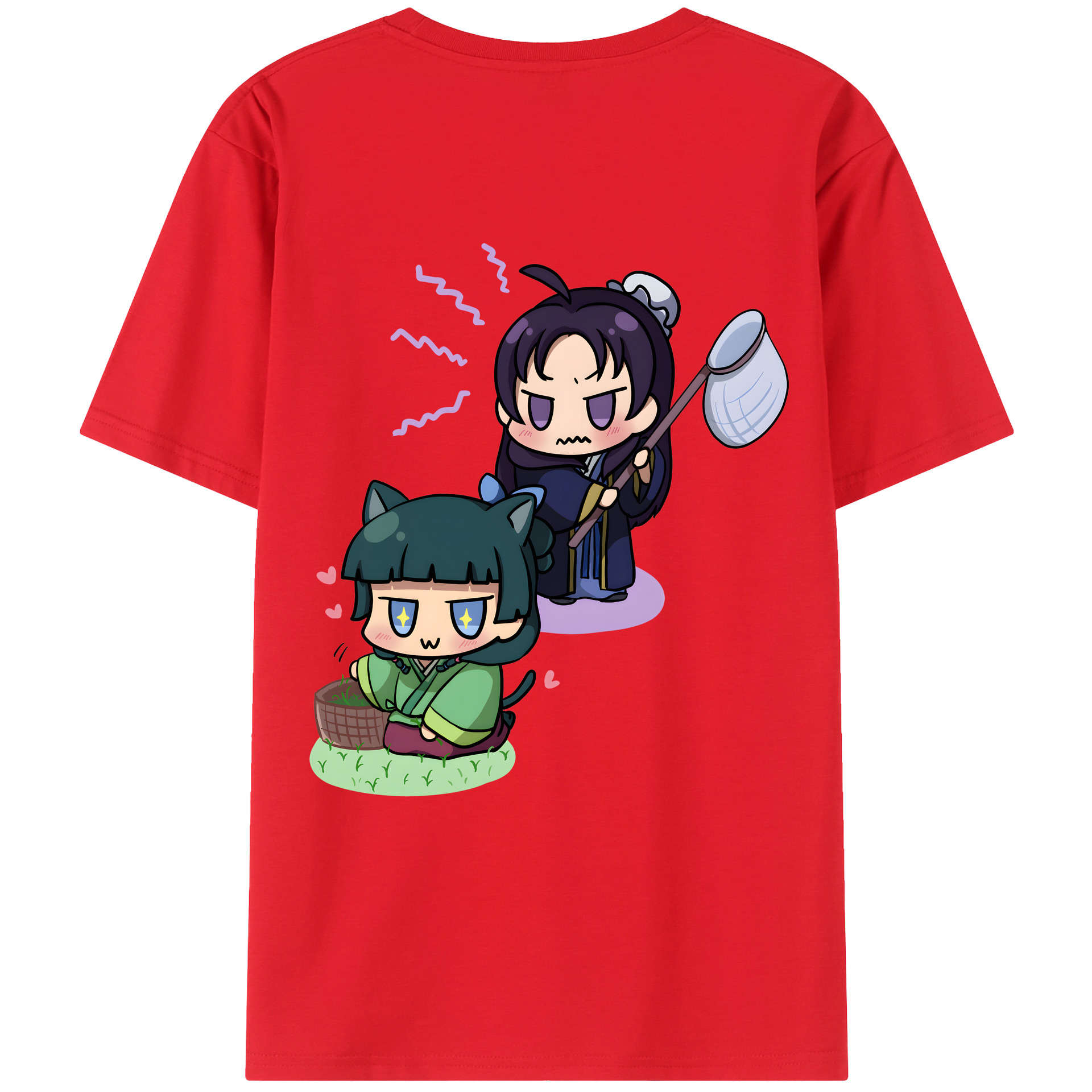 （画像用） 薬屋のひとりごと The Apothecary Diaries 綿100％ メンズ半袖Tシャツ（バックプリント） 通気性