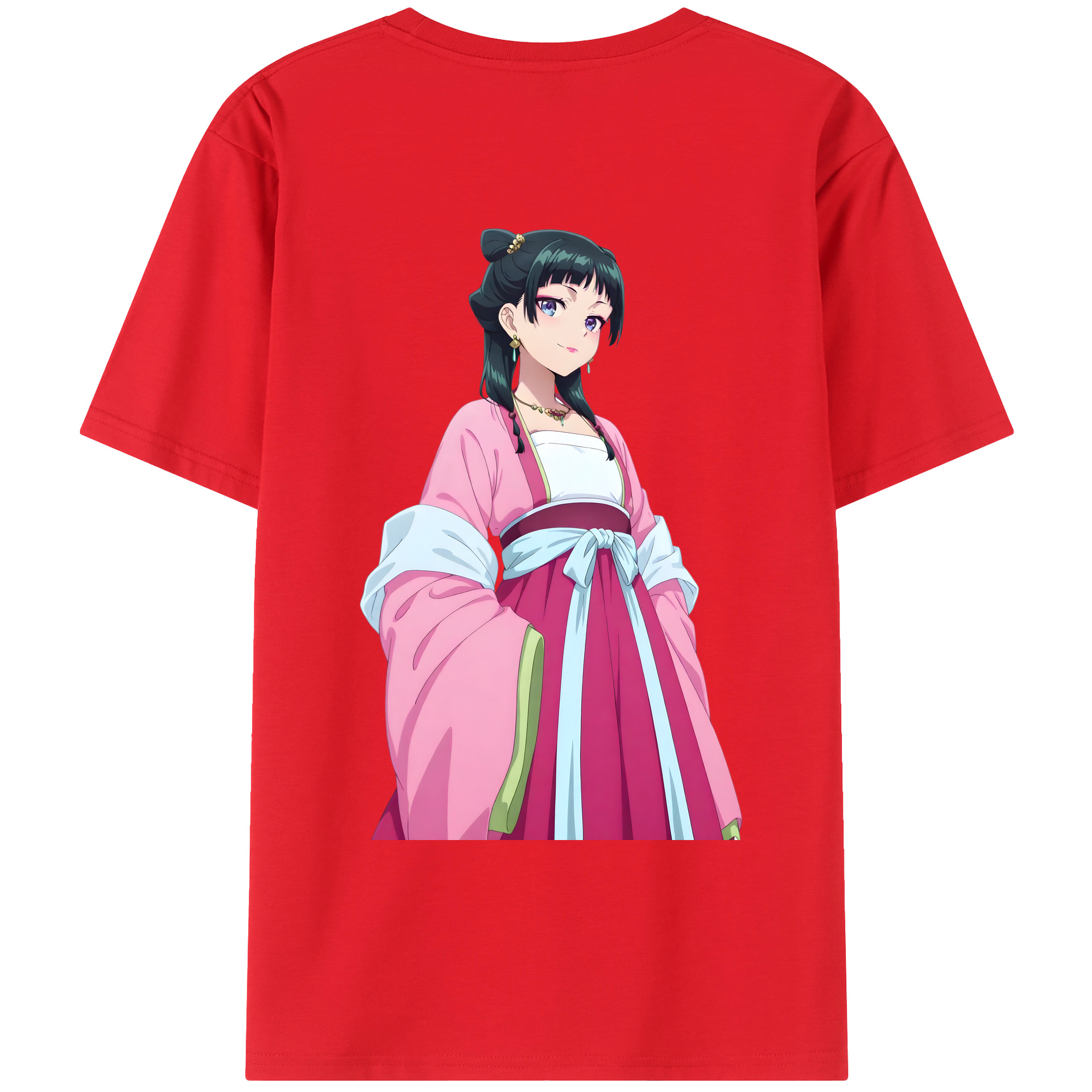 （画像用） 薬屋のひとりごと The Apothecary Diaries 綿100％ メンズ半袖Tシャツ（バックプリント） 通気性