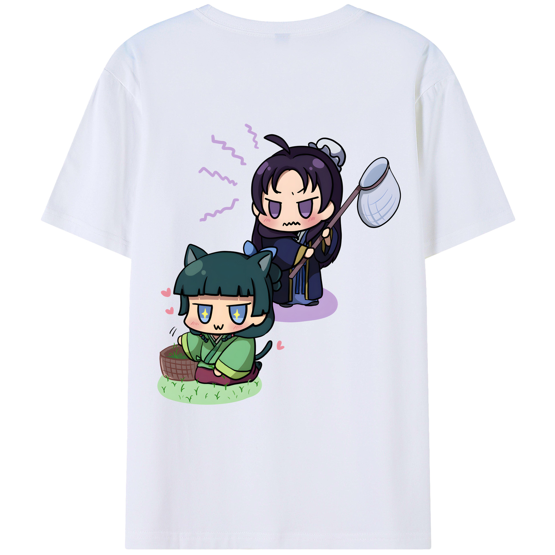 （画像用） 薬屋のひとりごと The Apothecary Diaries 綿100％ メンズ半袖Tシャツ（バックプリント） 通気性