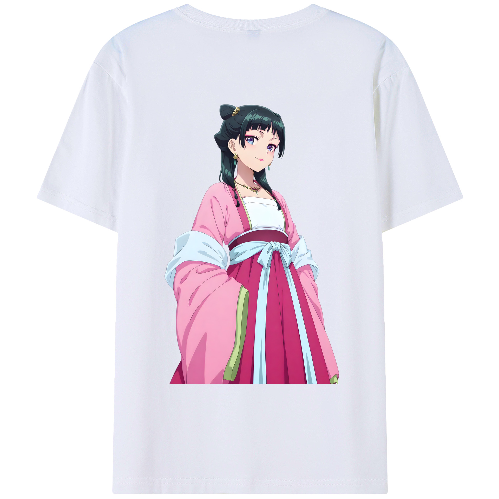 （画像用） 薬屋のひとりごと The Apothecary Diaries 綿100％ メンズ半袖Tシャツ（バックプリント） 通気性