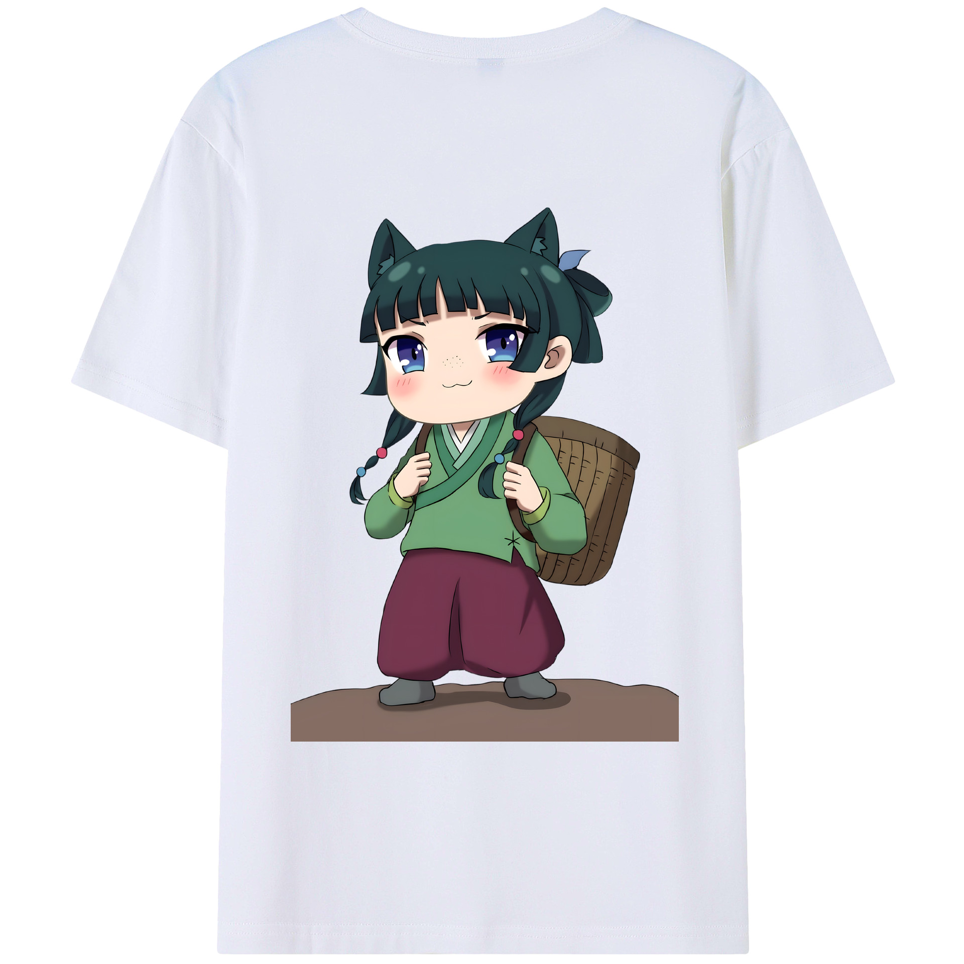 （画像用） 薬屋のひとりごと The Apothecary Diaries 綿100％ メンズ半袖Tシャツ（バックプリント） 通気性