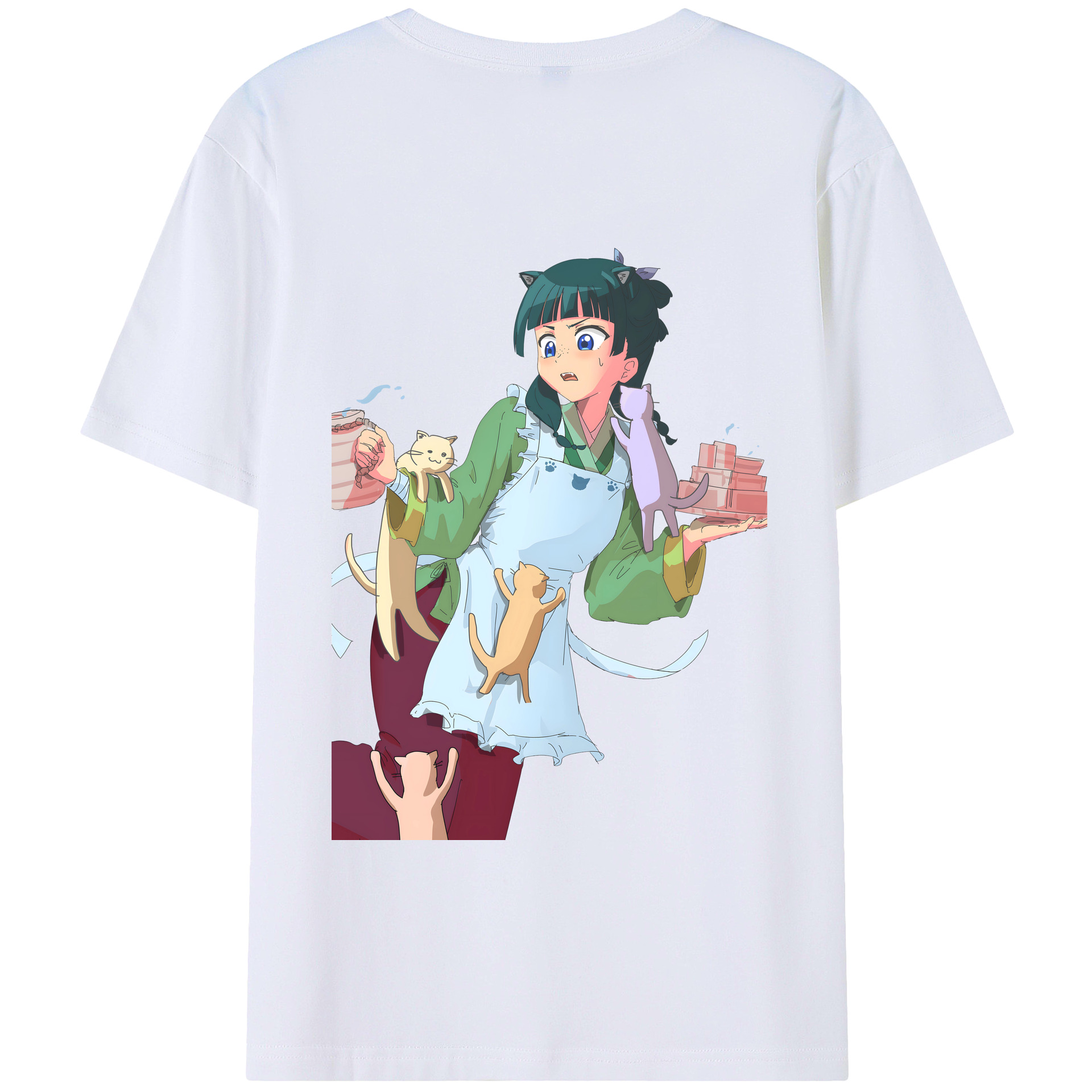 （画像用） 薬屋のひとりごと The Apothecary Diaries 綿100％ メンズ半袖Tシャツ（バックプリント） 通気性