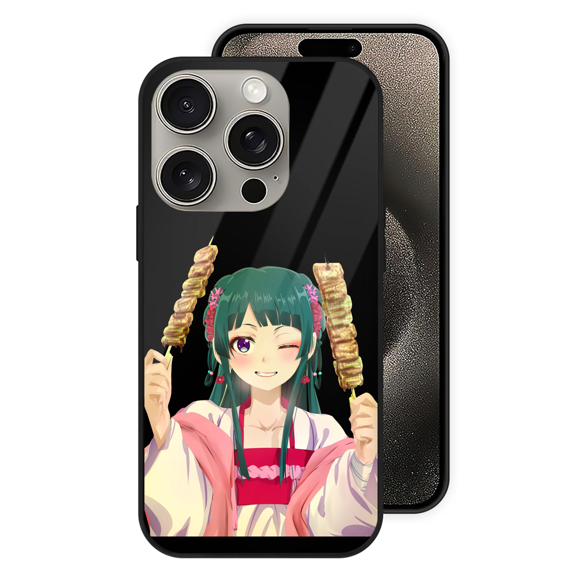 薬屋のひとりごと The Apothecary Diaries 【iPhone15Pro対応】スマホケース 耐衝撃＆黄変防止 背面ガラス