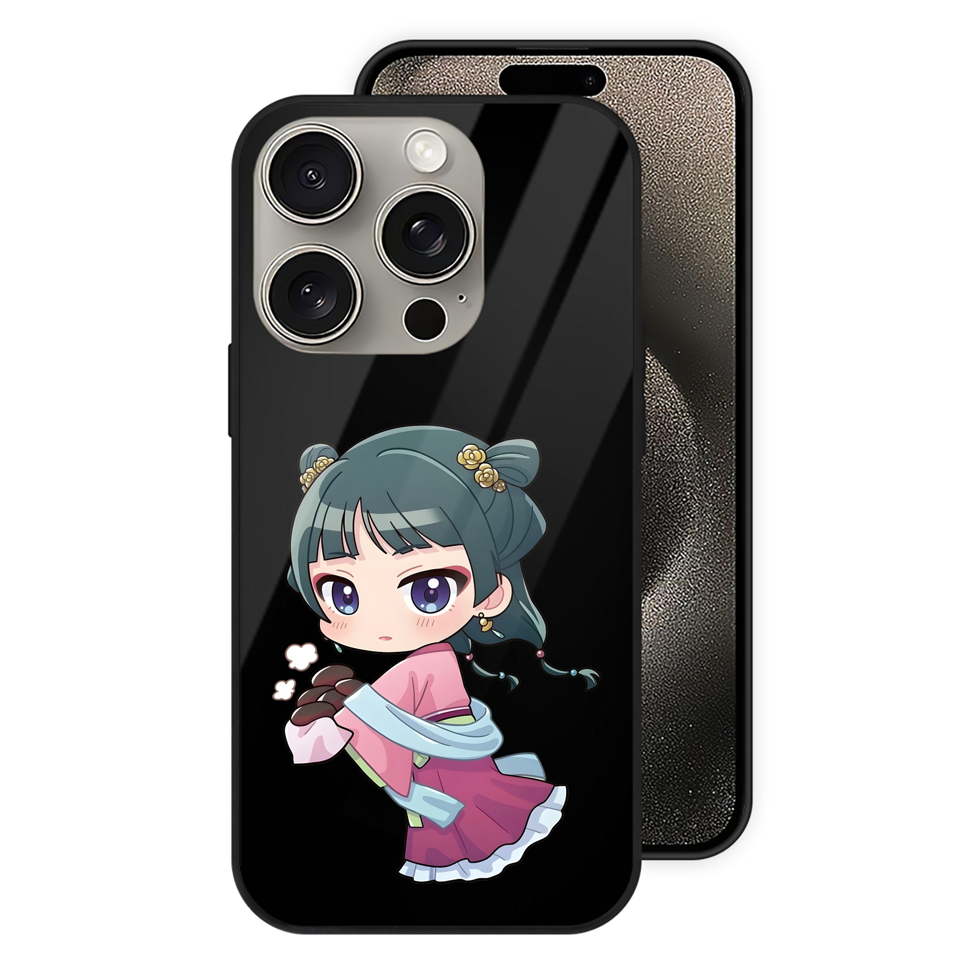 薬屋のひとりごと The Apothecary Diaries 【iPhone15Pro対応】スマホケース 耐衝撃＆黄変防止 背面ガラス