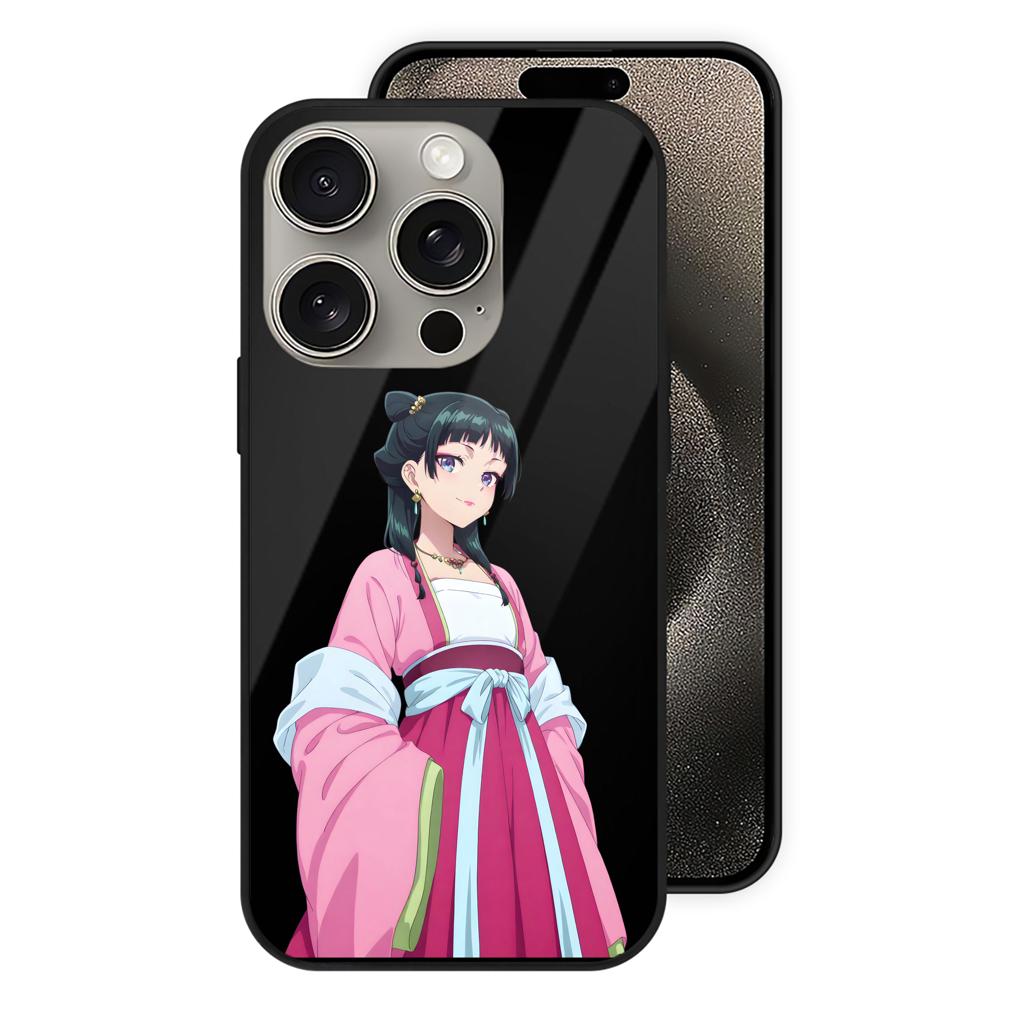 薬屋のひとりごと The Apothecary Diaries 【iPhone15Pro対応】スマホケース 耐衝撃＆黄変防止 背面ガラス