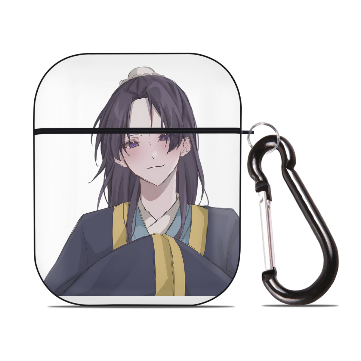 （画像用） 薬屋のひとりごと The Apothecary Diaries AirPods 第2世代保護ケース ハードシェル ブラック 耐衝撃・防指紋・カラビナ付き