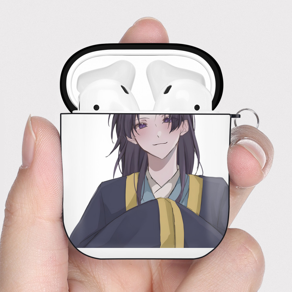 （画像用） 薬屋のひとりごと The Apothecary Diaries AirPods 第2世代保護ケース ハードシェル ブラック 耐衝撃・防指紋・カラビナ付き
