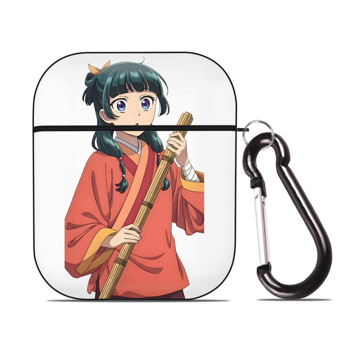 （画像用） 薬屋のひとりごと The Apothecary Diaries AirPods 第2世代保護ケース ハードシェル ブラック 耐衝撃・防指紋・カラビナ付き