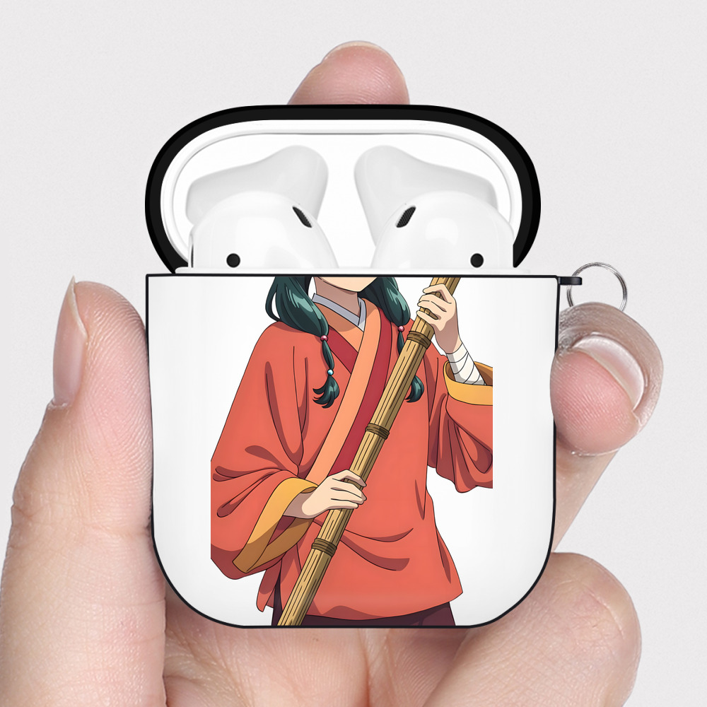 （画像用） 薬屋のひとりごと The Apothecary Diaries AirPods 第2世代保護ケース ハードシェル ブラック 耐衝撃・防指紋・カラビナ付き