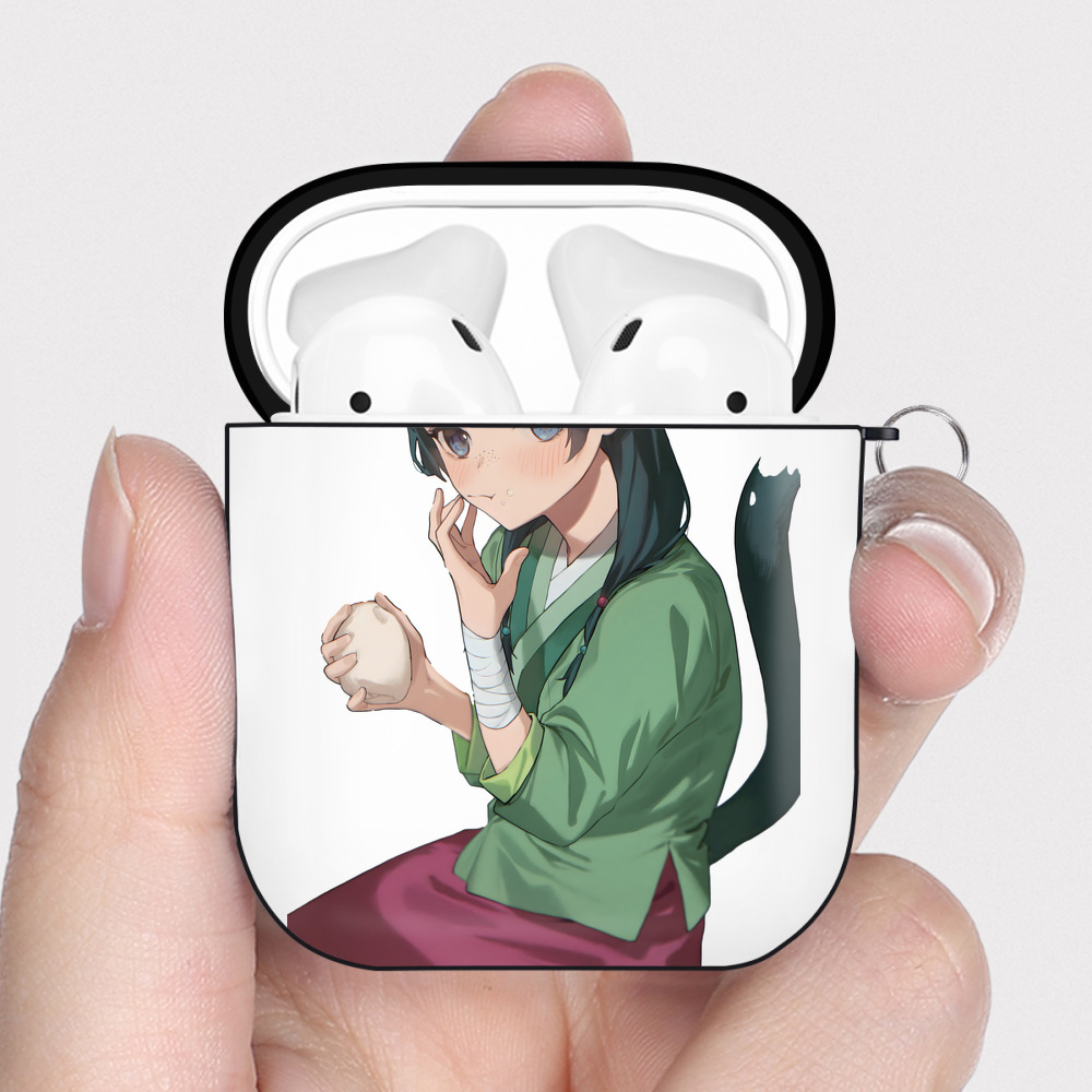 （画像用） 薬屋のひとりごと The Apothecary Diaries AirPods 第2世代保護ケース ハードシェル ブラック 耐衝撃・防指紋・カラビナ付き