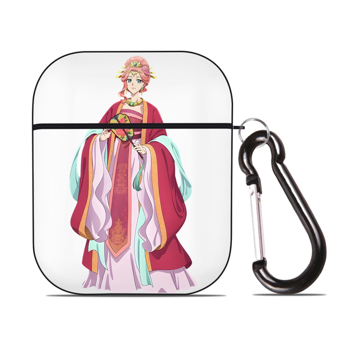 （画像用） 薬屋のひとりごと The Apothecary Diaries AirPods 第2世代保護ケース ハードシェル ブラック 耐衝撃・防指紋・カラビナ付き