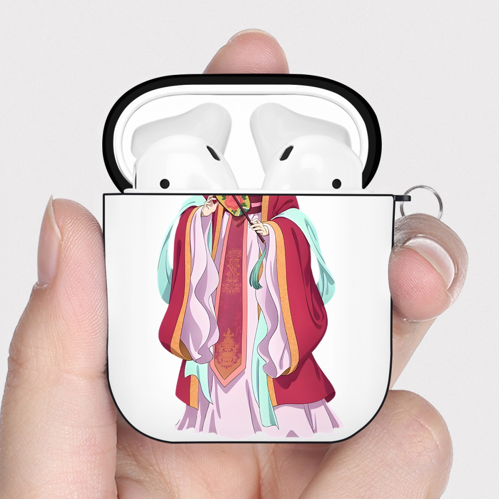 （画像用） 薬屋のひとりごと The Apothecary Diaries AirPods 第2世代保護ケース ハードシェル ブラック 耐衝撃・防指紋・カラビナ付き