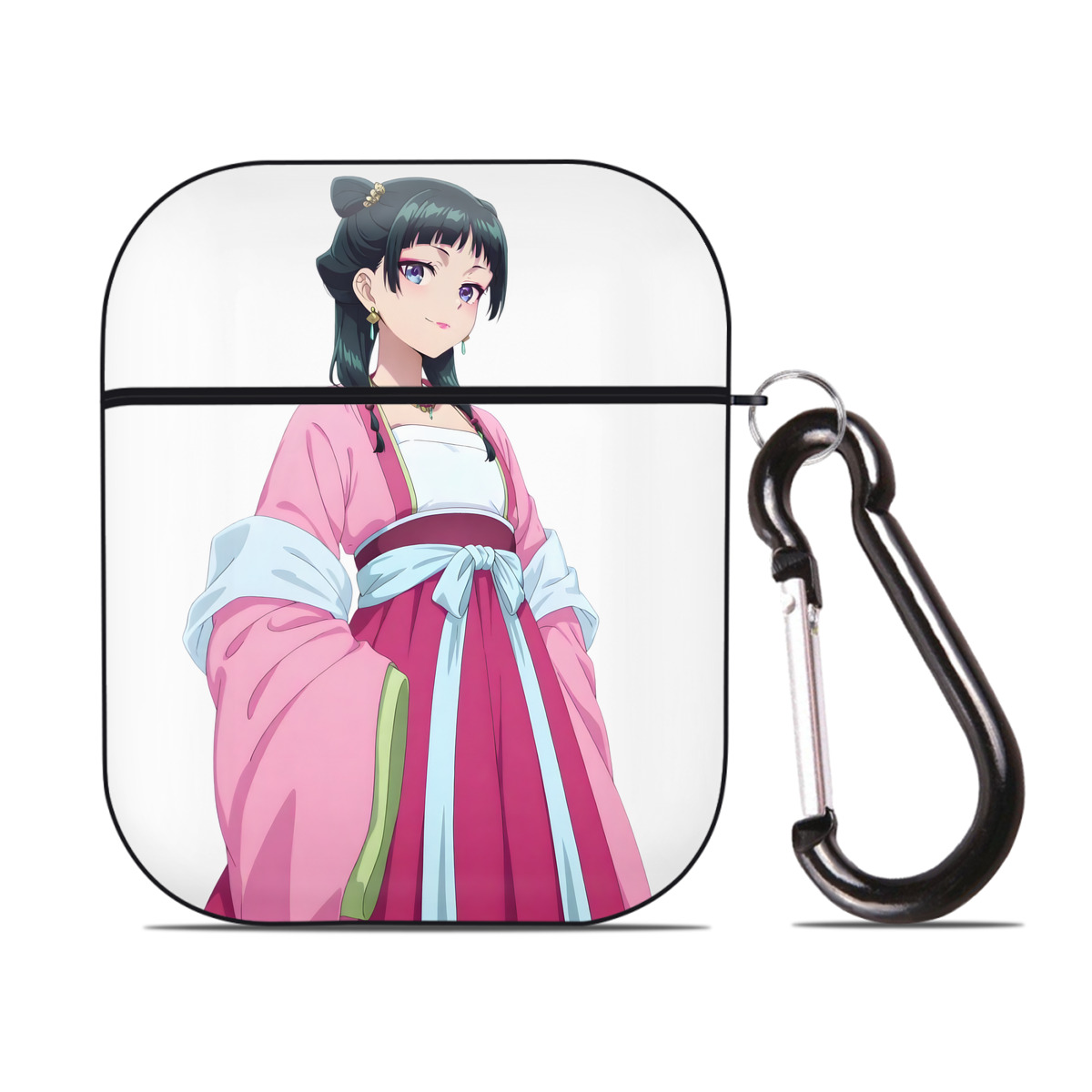 （画像用） 薬屋のひとりごと The Apothecary Diaries AirPods 第2世代保護ケース ハードシェル ブラック 耐衝撃・防指紋・カラビナ付き