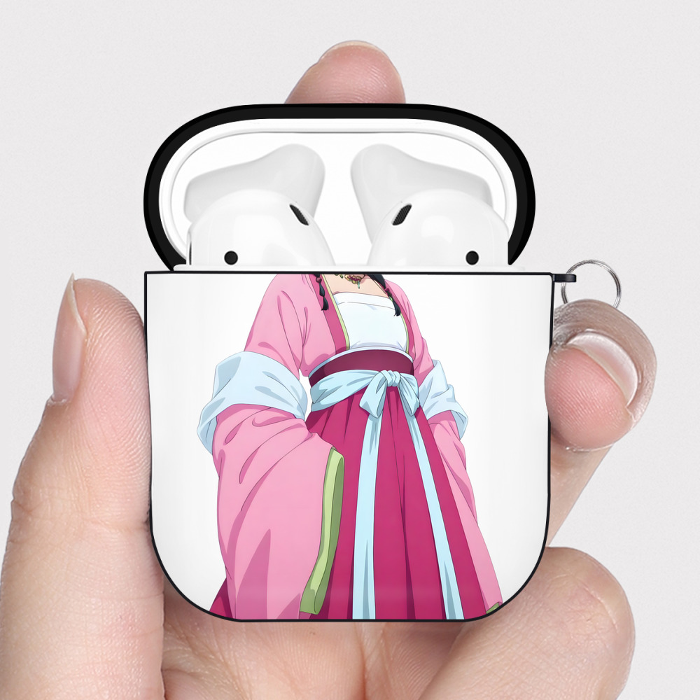 （画像用） 薬屋のひとりごと The Apothecary Diaries AirPods 第2世代保護ケース ハードシェル ブラック 耐衝撃・防指紋・カラビナ付き