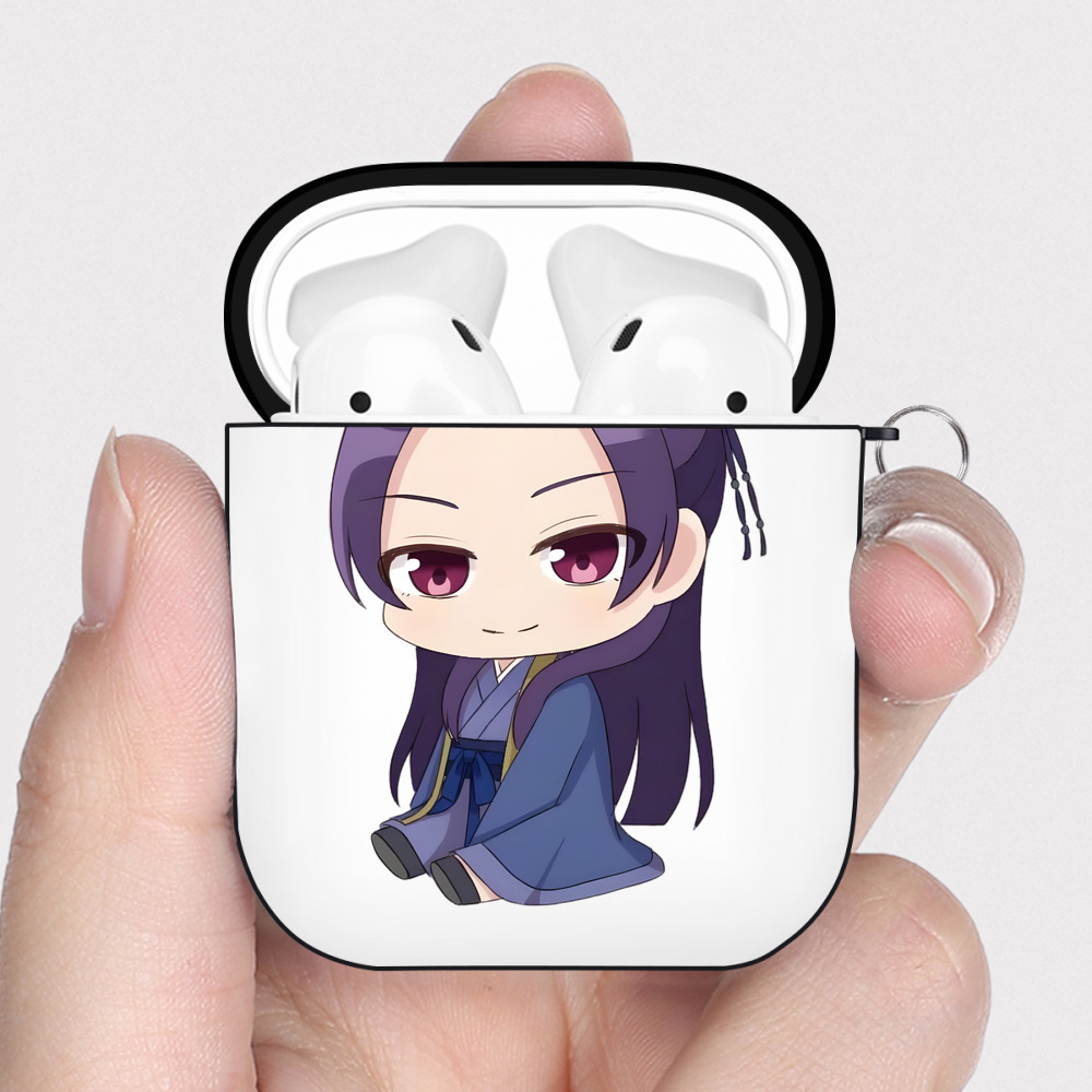 （画像用） 薬屋のひとりごと The Apothecary Diaries AirPods 第2世代保護ケース ハードシェル ブラック 耐衝撃・防指紋・カラビナ付き