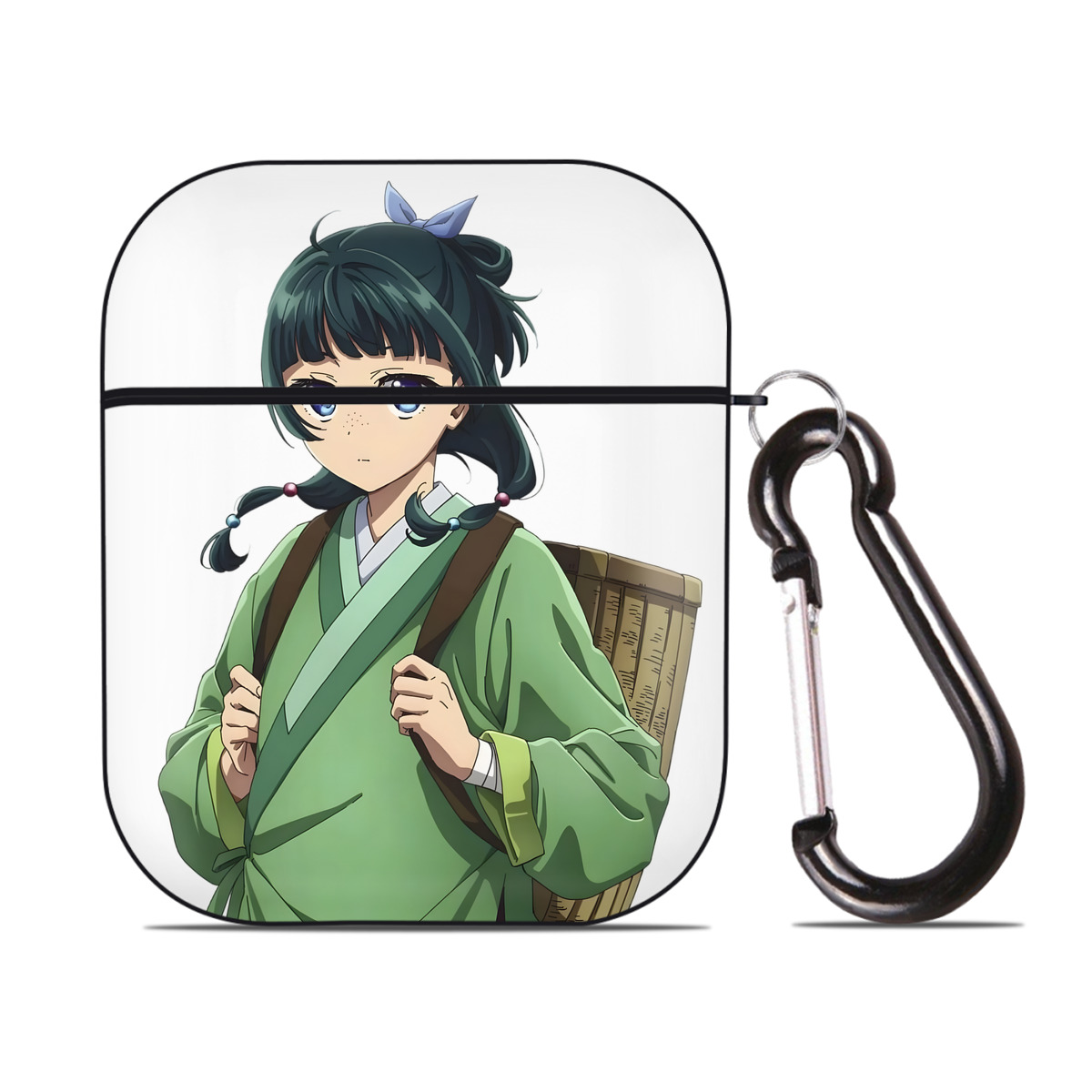 （画像用） 薬屋のひとりごと The Apothecary Diaries AirPods 第2世代保護ケース ハードシェル ブラック 耐衝撃・防指紋・カラビナ付き