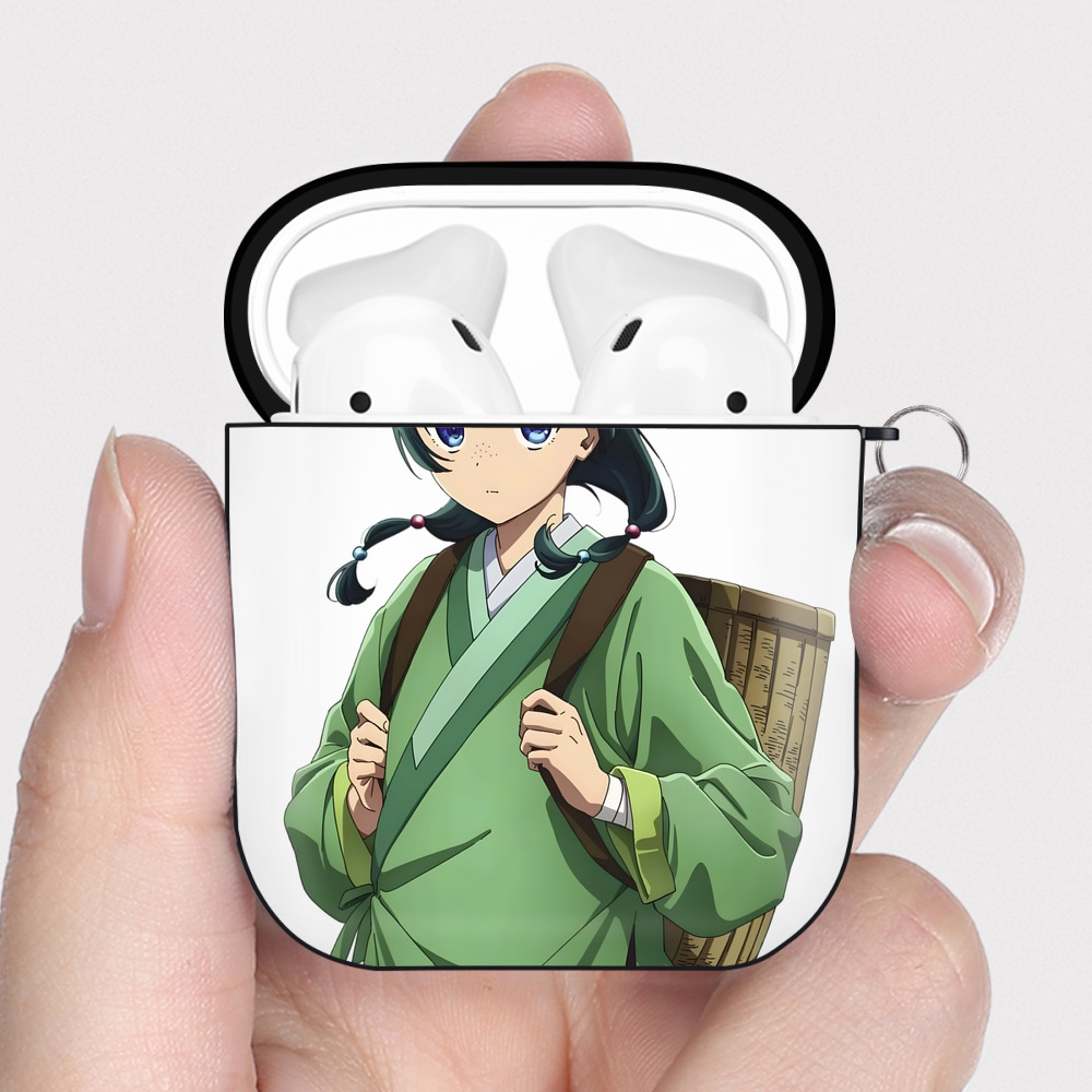 （画像用） 薬屋のひとりごと The Apothecary Diaries AirPods 第2世代保護ケース ハードシェル ブラック 耐衝撃・防指紋・カラビナ付き
