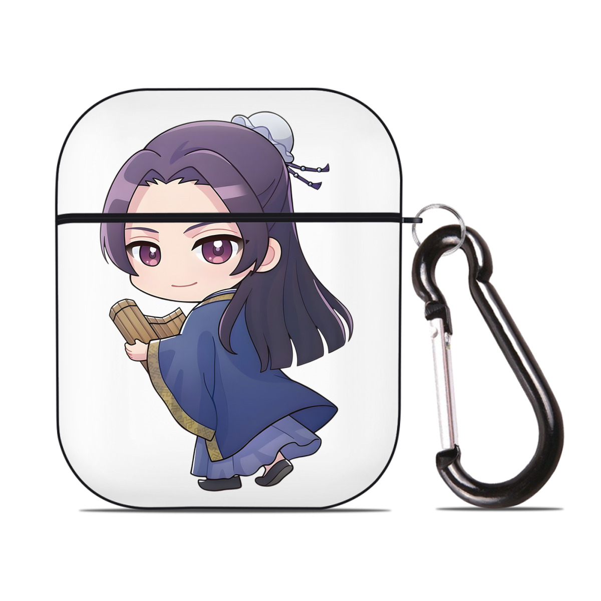 （画像用） 薬屋のひとりごと The Apothecary Diaries AirPods 第2世代保護ケース ハードシェル ブラック 耐衝撃・防指紋・カラビナ付き