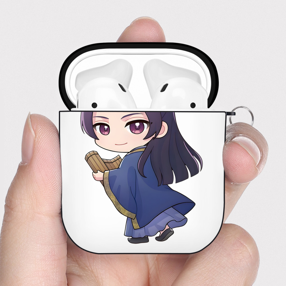 （画像用） 薬屋のひとりごと The Apothecary Diaries AirPods 第2世代保護ケース ハードシェル ブラック 耐衝撃・防指紋・カラビナ付き
