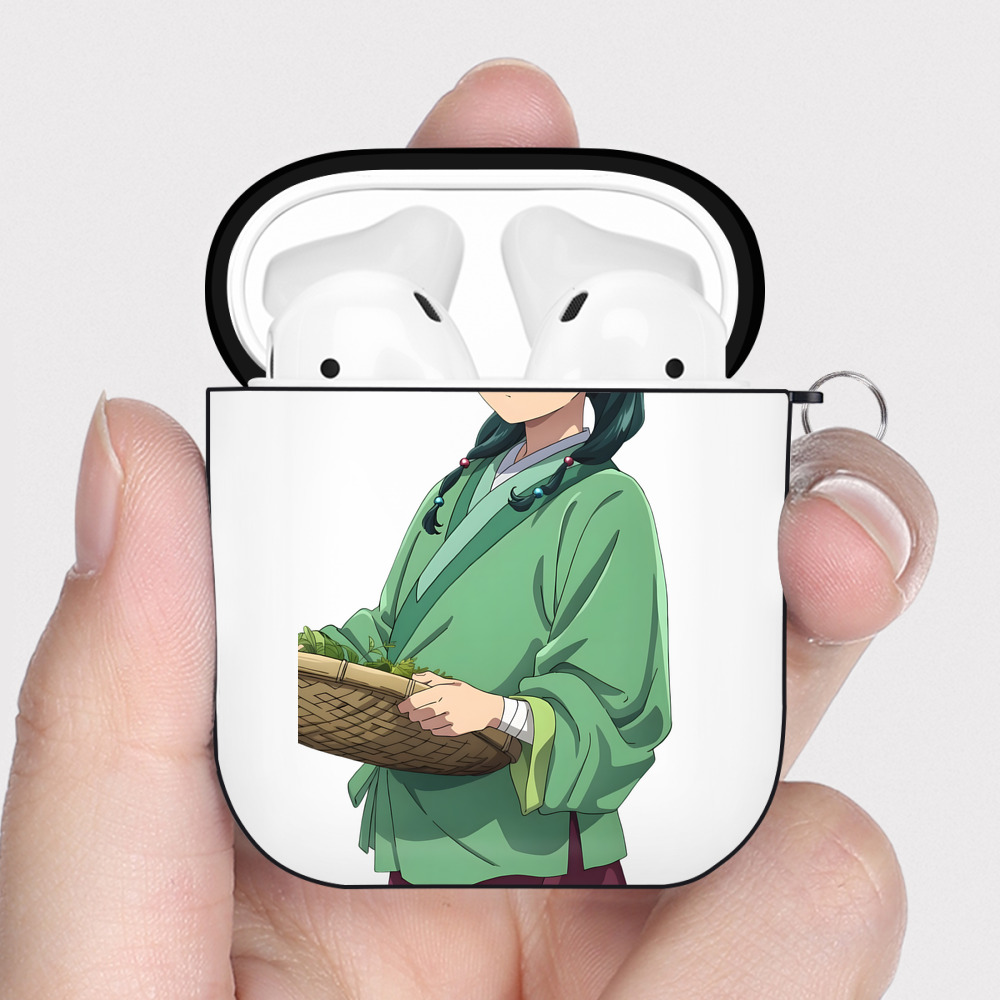 （画像用） 薬屋のひとりごと The Apothecary Diaries AirPods 第2世代保護ケース ハードシェル ブラック 耐衝撃・防指紋・カラビナ付き