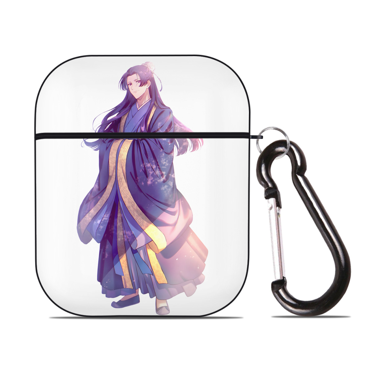 （画像用） 薬屋のひとりごと The Apothecary Diaries AirPods 第2世代保護ケース ハードシェル ブラック 耐衝撃・防指紋・カラビナ付き