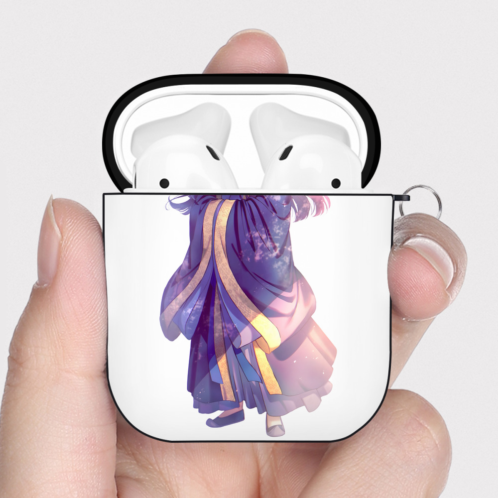 （画像用） 薬屋のひとりごと The Apothecary Diaries AirPods 第2世代保護ケース ハードシェル ブラック 耐衝撃・防指紋・カラビナ付き