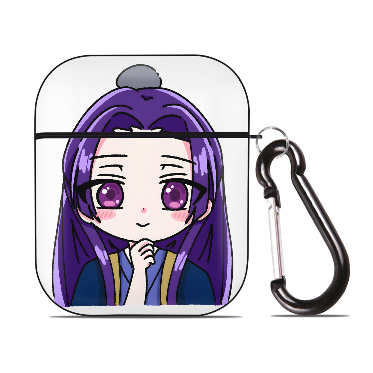 （画像用） 薬屋のひとりごと The Apothecary Diaries AirPods 第2世代保護ケース ハードシェル ブラック 耐衝撃・防指紋・カラビナ付き