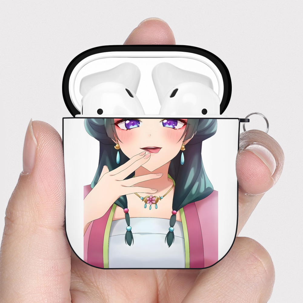 （画像用） 薬屋のひとりごと The Apothecary Diaries AirPods 第2世代保護ケース ハードシェル ブラック 耐衝撃・防指紋・カラビナ付き