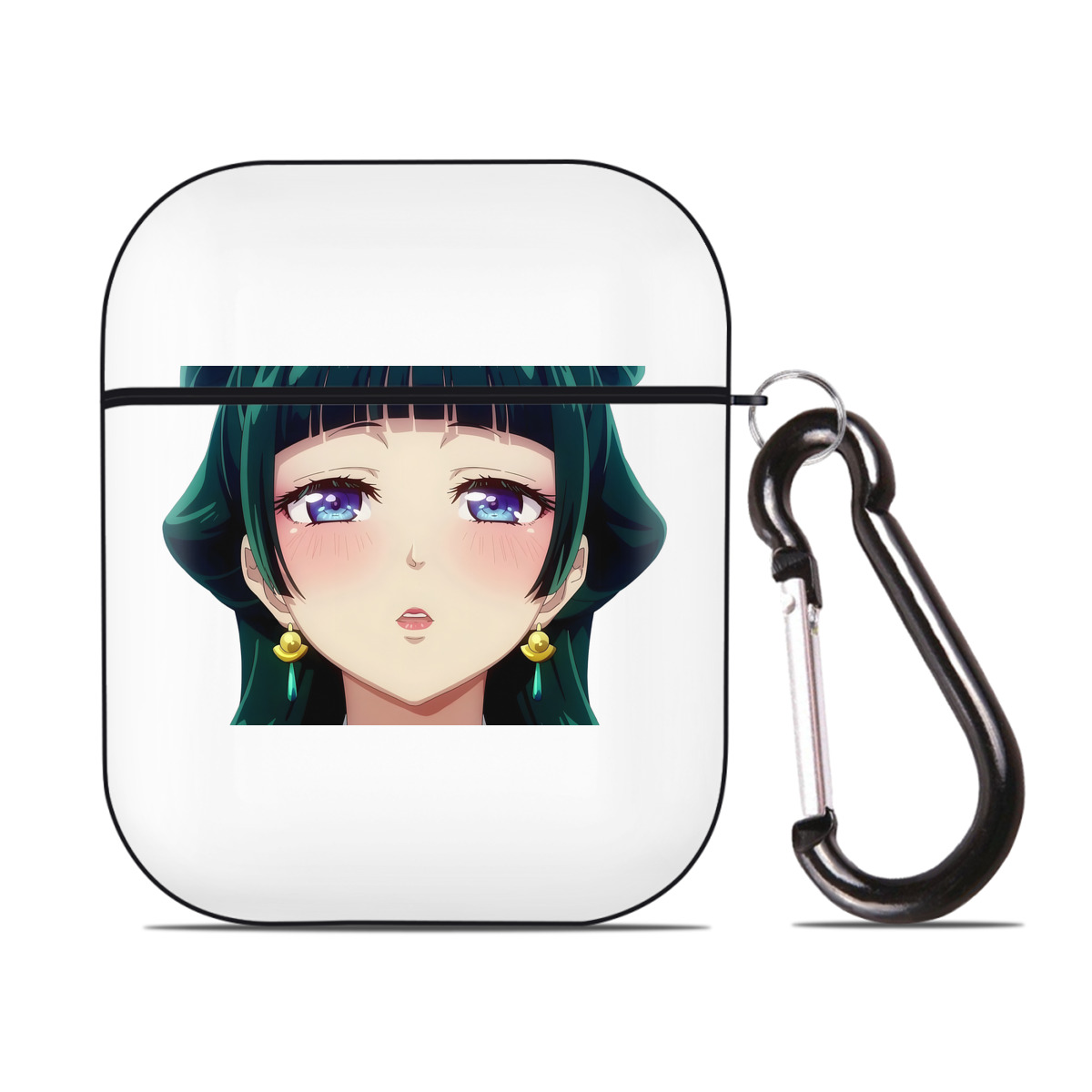 （画像用） 薬屋のひとりごと The Apothecary Diaries AirPods 第2世代保護ケース ハードシェル ブラック 耐衝撃・防指紋・カラビナ付き