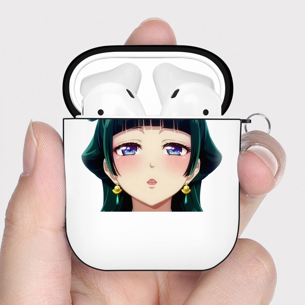 （画像用） 薬屋のひとりごと The Apothecary Diaries AirPods 第2世代保護ケース ハードシェル ブラック 耐衝撃・防指紋・カラビナ付き