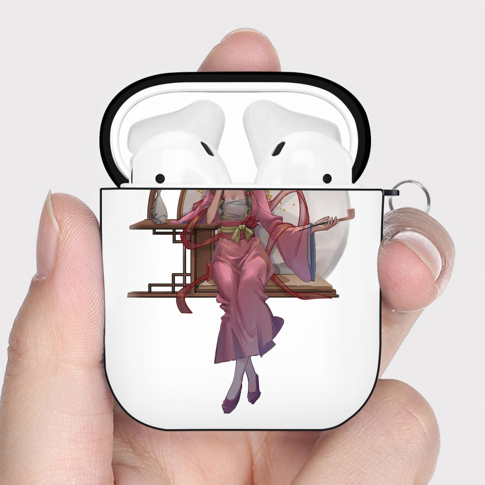 （画像用） 薬屋のひとりごと The Apothecary Diaries AirPods 第2世代保護ケース ハードシェル ブラック 耐衝撃・防指紋・カラビナ付き