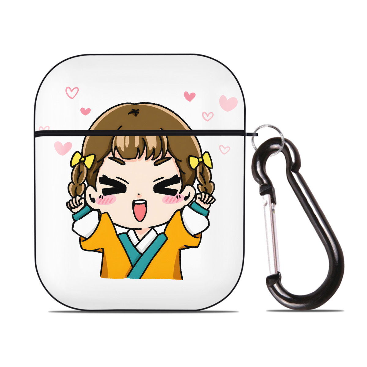 （画像用） 薬屋のひとりごと The Apothecary Diaries AirPods 第2世代保護ケース ハードシェル ブラック 耐衝撃・防指紋・カラビナ付き