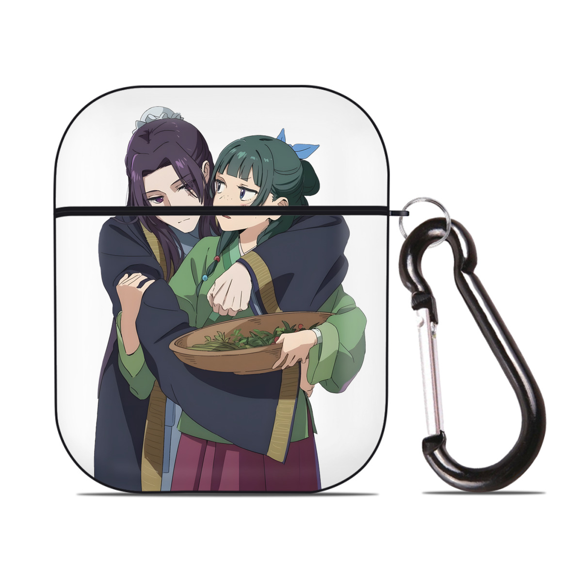 （画像用） 薬屋のひとりごと The Apothecary Diaries AirPods 第2世代保護ケース ハードシェル ブラック 耐衝撃・防指紋・カラビナ付き