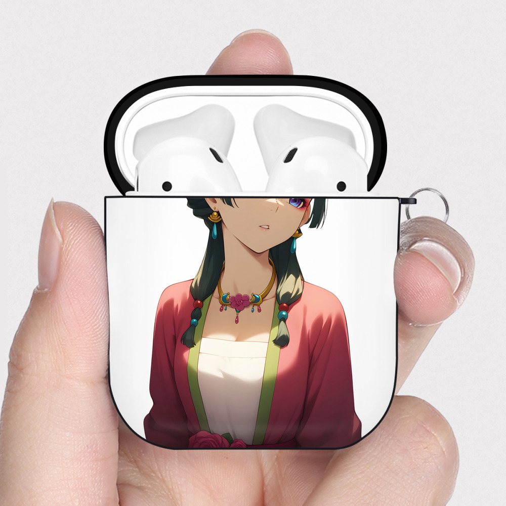 （画像用） 薬屋のひとりごと The Apothecary Diaries AirPods 第2世代保護ケース ハードシェル ブラック 耐衝撃・防指紋・カラビナ付き