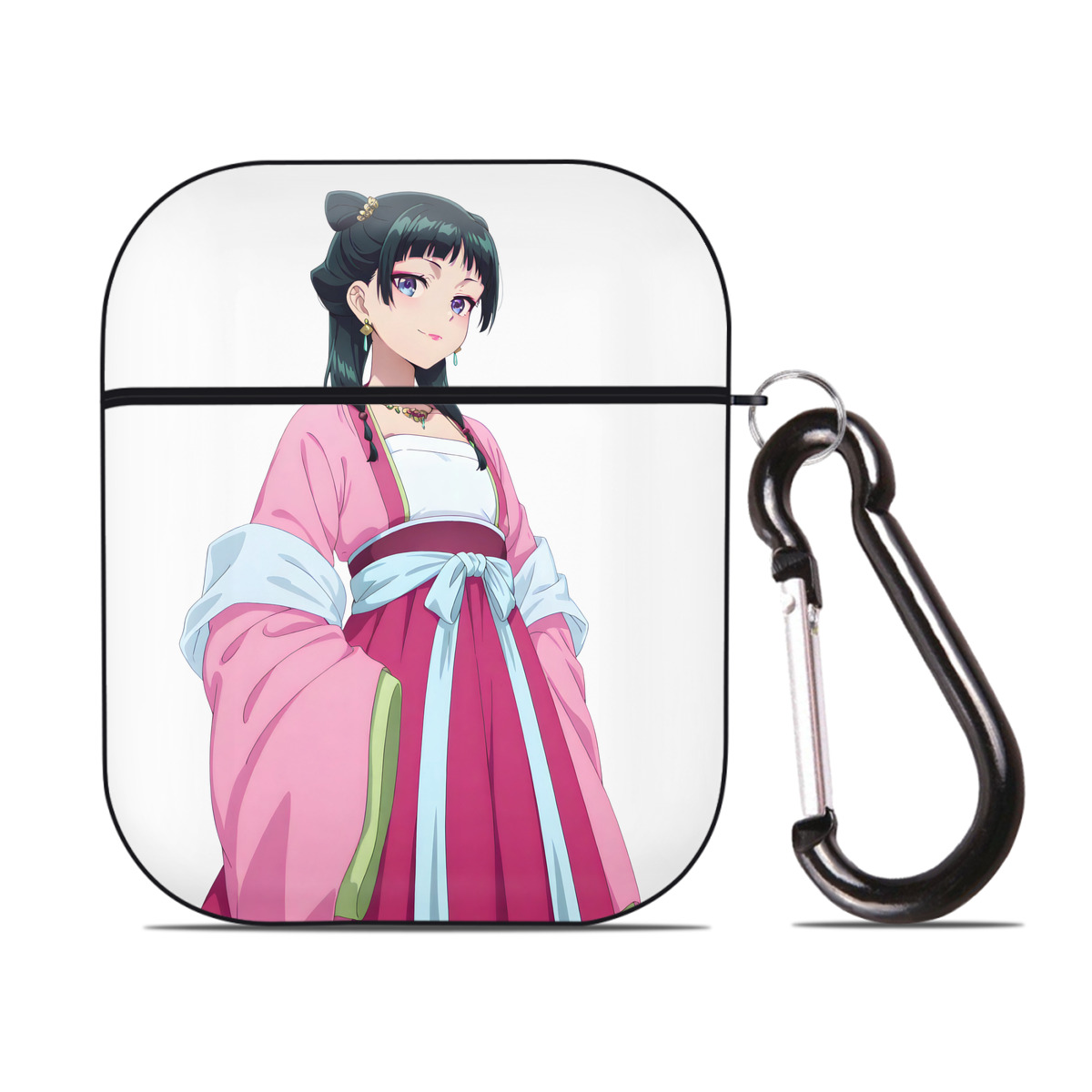 （画像用） 薬屋のひとりごと The Apothecary Diaries AirPods 第2世代保護ケース ハードシェル ブラック 耐衝撃・防指紋・カラビナ付き