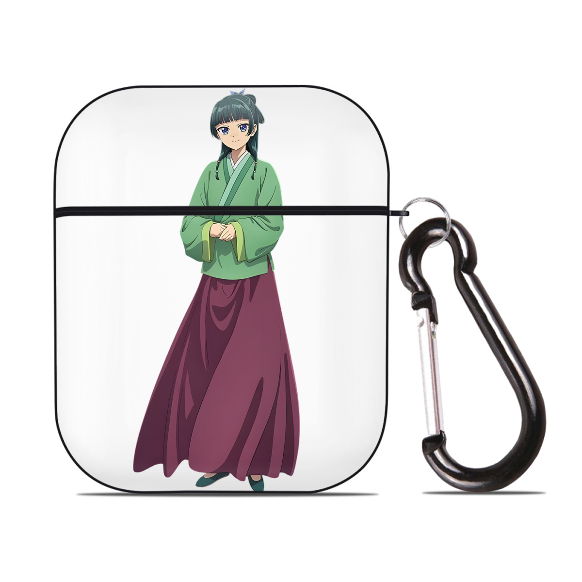 （画像用） 薬屋のひとりごと The Apothecary Diaries AirPods 第2世代保護ケース ハードシェル ブラック 耐衝撃・防指紋・カラビナ付き